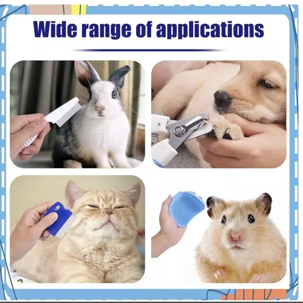 6-Piece Rabbit Grooming Kit, Small Animal Grooming Kit with Pet Hair Remover